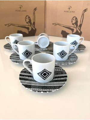 Porland Elenco Vintage 6 Kişilik Kahve Takımı