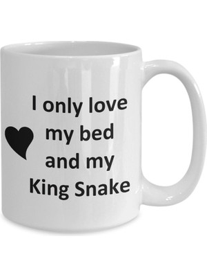 Bexdore Kral Yılan Sevgilisi Kupa - Yılan - Sürüngen Evcil Hayvan - Aşk Kralım Yılan Kahve - Ingilizce Kupa