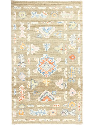 Soho Antiq Aras Kahverengi Abrajlı El Dokuma Halı Kilim 93X131 cm