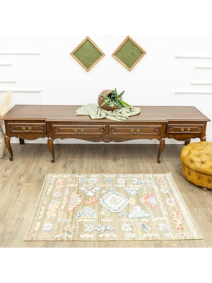 Soho Antiq Aras Kahverengi Abrajlı El Dokuma Halı Kilim 93X131 cm