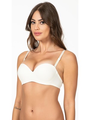 Straplez Dolgulu Sütyen | Ekru 1110P