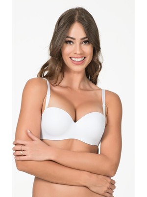 Straplez Dolgulu Sütyen | Beyaz 1110P