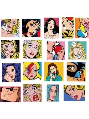 Hediyene Bak Retro Girl Seri 1 Defter Suluk Laptop Notebook Tablet Telefon Kılıf Sticker Seti