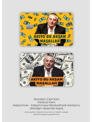 Hediyene Bak 2'li Set Kolpaçino Akıyor Bu Akşam Maşallah Çipli Kart Kaplama Stickerı