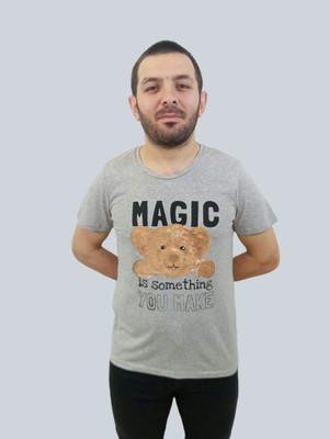 Daniel Milano Erkek Magic Sıfır Yaka Gri Tişört