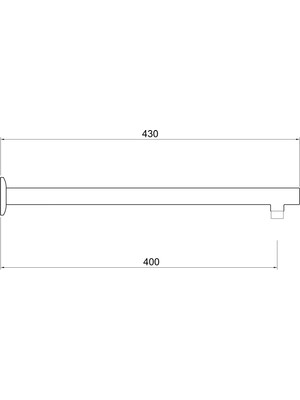 Aqua Bagno Ankastre Duvardan Duş Kolu 42,5 Cm. Paslanmaz Krom