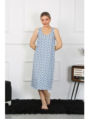 Akbeniz Kadın Kalın Askılı Penye Uzun Gecelik 12005