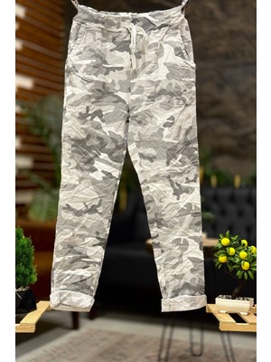 Sahnemoda Kamuflaj Desen Bel Latikli Italyan Pantolon