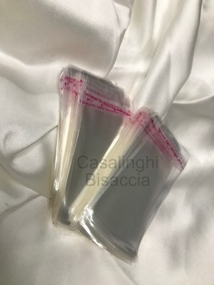Casalinghi 5x15  cm (KAPAK PAYI DAHİL) Yapışkanlı Jelatin Poşet Bantlı Şeffaf Opp Torba Paket 100 Adet