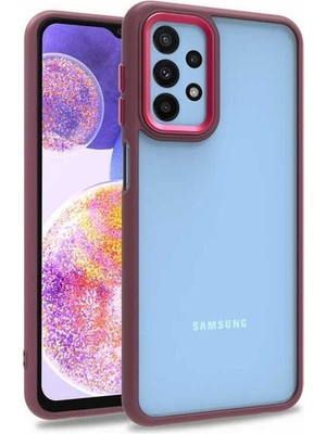 Megafox Teknoloji Samsung Galaxy A23 Uyumlu Kılıf Flora Kapak, Kırmızı