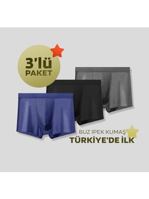 Ece's Design 3 lü paket Dikişsiz  Ter Uzaklaştıran Spor Sürdürülebilir Özel Erkek Iç Giyim 1001 Boxer