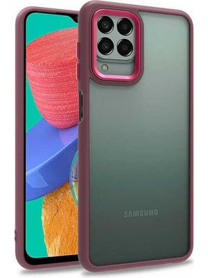 Megafox Teknoloji Samsung Galaxy M33 Uyumlu Kılıf Flora Kapak, Kırmızı