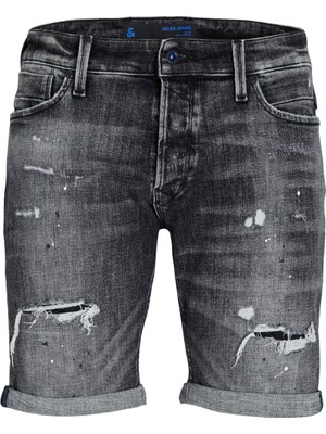 Jack & Jones Slim Fit Gri Erkek Denim Şort Jjırıck Jjblaır Shorts Ge 402 Sn