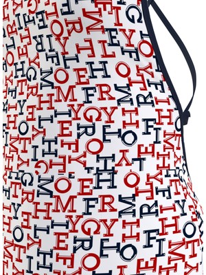 Tommy Hilfiger Lacivert - Beyaz - Kırmızı Kadın Mayo Straıght Neck One Pı, 0k4 UW0UW0526