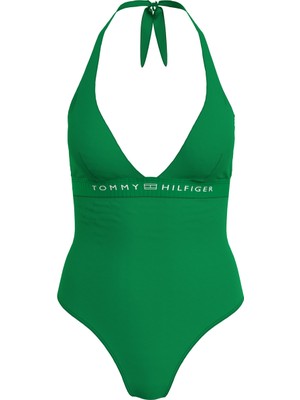 Tommy Hilfiger Yeşil Kadın Mayo Halter One Pıece Rp, L4B UW0UW05259