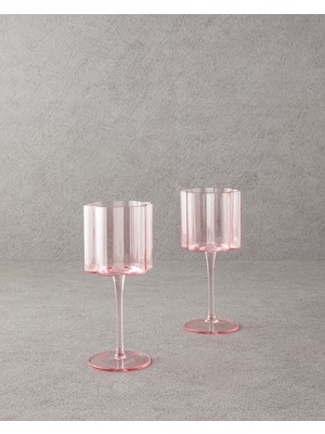 English Home Flor Pura Cam 2'li Kadeh Pembe