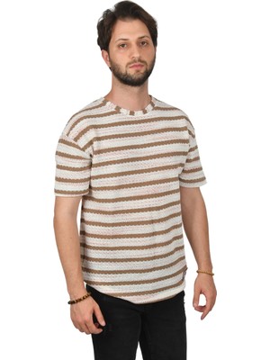 Deepsea Örme Kumaş Oversize T-Shirt 2400447