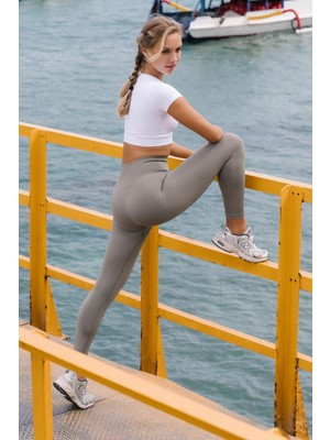 Jerf Lily Desen Detaylı Şekillendirici Tayt Yeşil