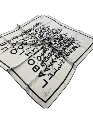 Az Hatalı Polyester La Boutique Kırık Beyaz Desenli Eşarp 23400 - 03