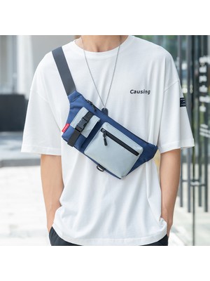 Hanghong Göğüs Çantası Erkek Küçük Bel Çantası Spor Omuz Çantası Crossbody Çanta (Yurt Dışından)