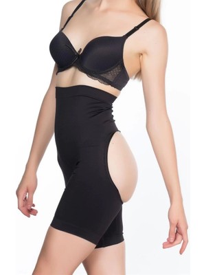 Miraxx Siyah Emay 2063 Popo Açık Paçalı Korse