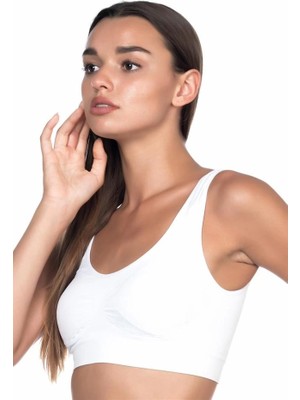 Miraxx Beyaz Emay 4021 Pedli Kalın Askılı Sütyen Korse