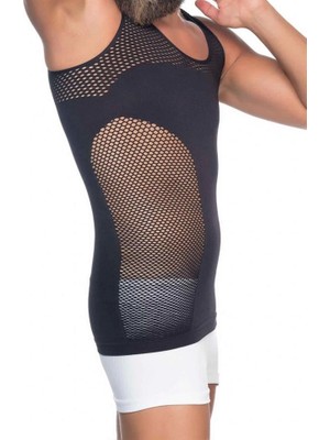 Miraxx Siyah Emay E1006 Fileli Erkek Korse Atlet