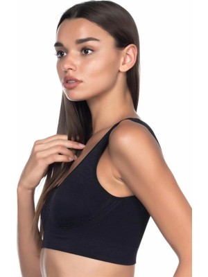 Miraxx Siyah Emay 4021 Pedli Kalın Askılı Sütyen Korse