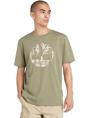 Timberland Camo Tree Logo Short Sleeve Tee Erkek T-Shirt TB0A5UP35901