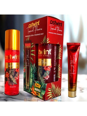 Ostwint Tropical Flower Vücut Spreyi 200ml Vücut Kremi 50ml Ferahlatıcı Deniz Esintisi Çiçeksi Parfüm Kokusu