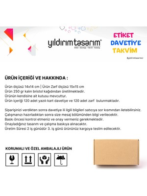 Yıldırım Tasarım Sünnet Davetiyesi | Özel Tasarım | 120 Adet