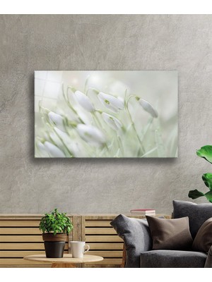 Kardelen Çiçeği Cam Tablo   Snowdrop Flower