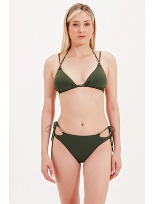Zeki Global Gold Aksesuarlı Üçgen Bikini
