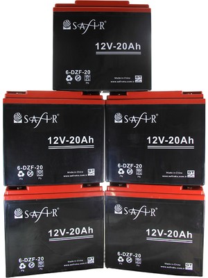 Safir Akü Safir Jel Akü 12 V - 20 Ah 5'li Set Elektrikli Motosiklet Aküsü