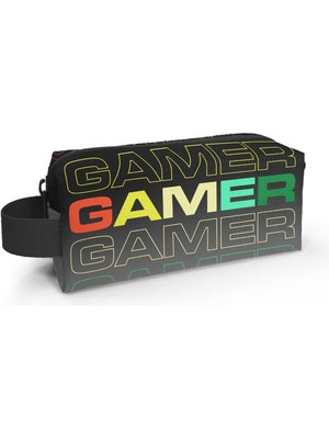 Coral High Kids Siyah Gri Gamer Desenli Kalem Çantası 22080