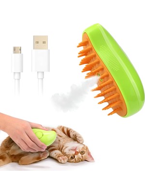 Robeve Şarjlı Buharlı Kedi Fırçası Buharlı Köpek Fırçası Yumuşak Silikon Pet Fırçası Kedi Bakım Fırçası Köpek Bakım Fırçası Buharlı Masaj Fırçası Rahatlatıcı Fırça