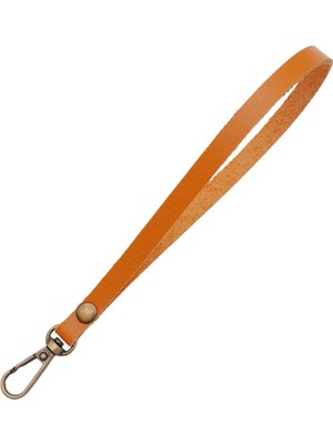 Angel Çanta Aksesuar Gerçek Deri Turuncu Taba Renk Elcik Antik Metalli