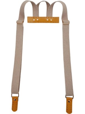 Angel Çanta Aksesuar Pamuklu Kolon Bej Sırt Çantası Sapı Light Gold Metalli