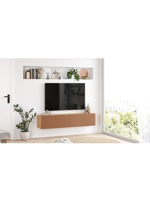 Robin Home Loft Tv Ünitesi 140CM  Çam-Kiremit