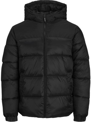 Jack & Jones Markasız  12235859 Onden Fermuarlı 2 Cep Kapusonlu Erkek Sısme Mont