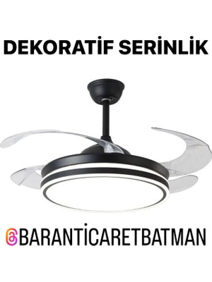 END Gizli Kanat LED Aydınlatmalı Dekoratif Tavan Pervanesi Uzaktan Kumandalı