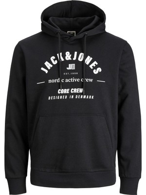Jack & Jones 12221718 Onu Yazılı Kapsonlu Kanguru Cep Sweat