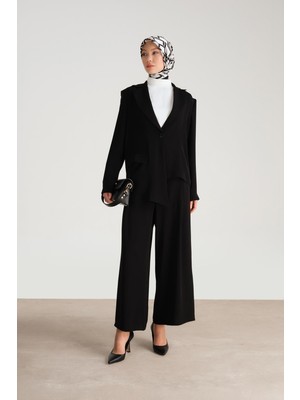 Armine Asimetrik Ceketli Pantolonlu Takım 24Y6800 Siyah