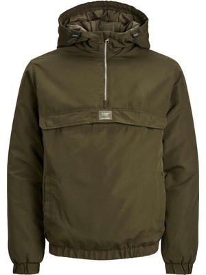 Jack & Jones Markasız  12237667 Yarım Fermuarlı Kopsonlu 2 Ceplı Mont