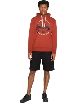Jack & Jones 12236178 Kapusonlu On Yazılı Sweat