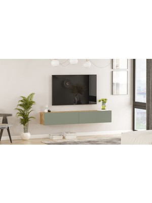 Robin Home Loft Tv Ünitesi 180CM Fr8-Ay Çam-Ihlamur Yeşili