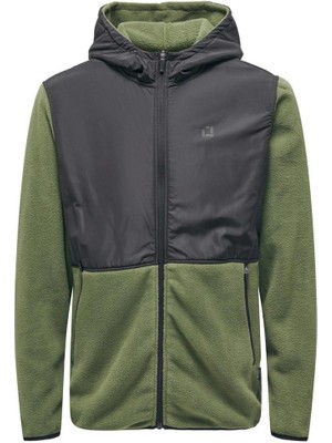 Only & Sons 22026190 On Fermuarlı 2 Parcalı Kapusonlu Polar Sweat