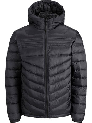 Jack & Jones 12211785 Dıkıslı On Fermuarlı Kapusonlı Ince Mont