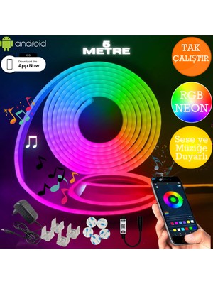 Neeko Neon Rgb LED - Mobil Kontrol - App - Full Renk - Orjinal - 5 Metre