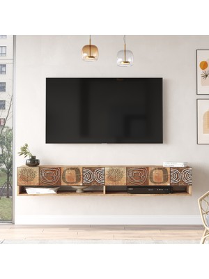 Robin Home Loft Tv Ünitesi Çam-Beyaz Uv Baskı Fr9-Awu